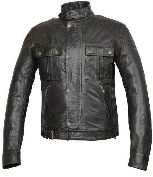 Vestes en cuir pour hommes dernier style en cuir de vache exquis manches longues coupe ajustée classique livraison gratuite