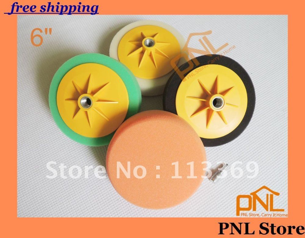 6 Applicator Pads Boat Car Polisher Polishing & Buffing Pad Sets With 5