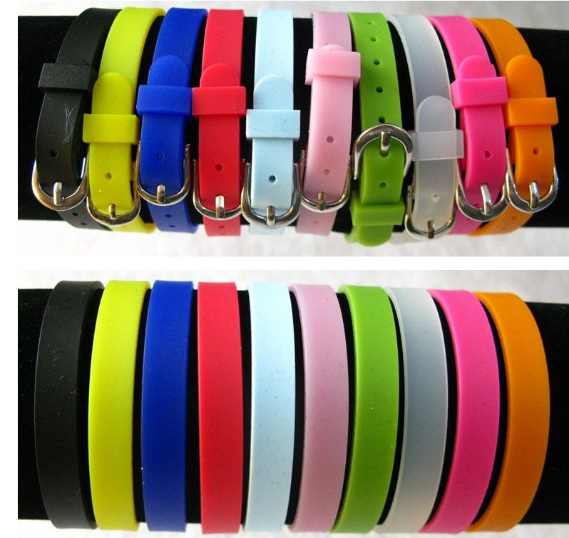 8mm Rubber Wristband Bracelet Fit 8mm Slide Letter/Charms DIY Accessories