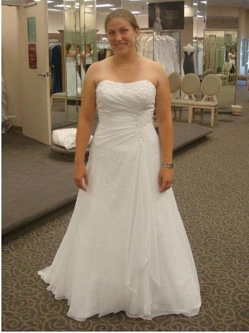 Discount Chiffon A Line Gown With Side Draped Bodice Style V9409