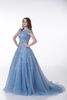 2015 Fashion Trend Portrait Ball Gowns Pleated Bling Organza Evening Dresses Court Train MZ0084521082