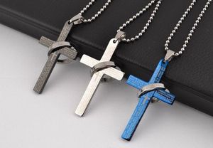 Titan Edelstahl Bibel Kreuz Anhänger Halsketten Mode Männer Schmuck Freeshipping Mischungsauftrag Weihnachtsgeschenke 24 Stück