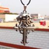 Vintage Leather Cord Titanium Stainless Stee Necklaces lion head Cross Pendant Necklace Men Fashion 10pcs/lot