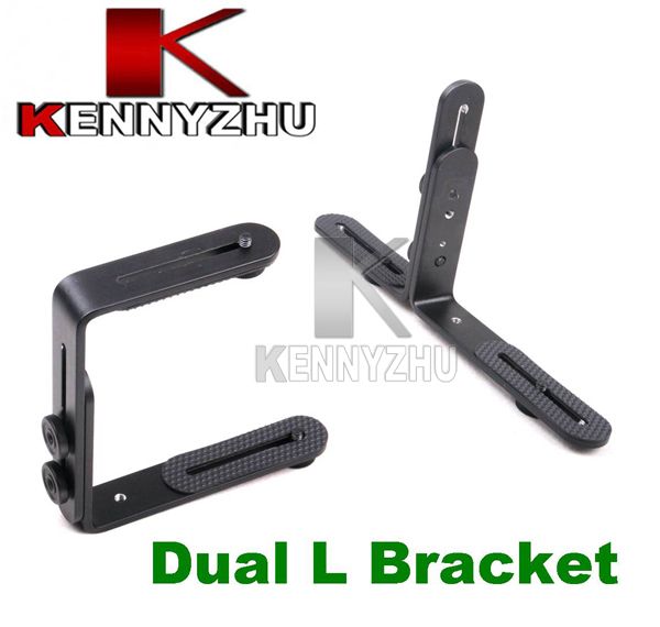 Dual L Shape Flash Bracket Holder Mount For Canon Nikon Speedlite DSLR