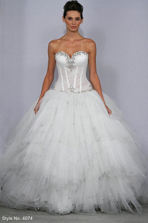 Sexy Ball Gown Beaded Pnina Tornai Bling Bling Wedding Dresses 4074 ...