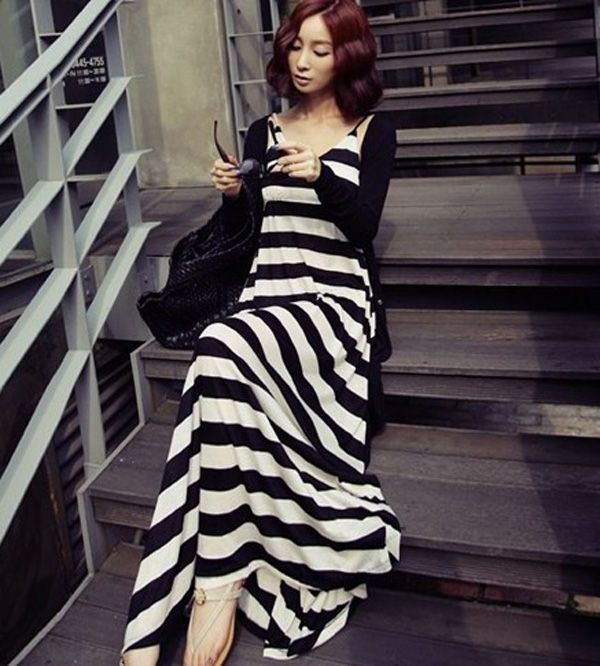 Compre Mujeres De Talla Grande Vestidos De Dos Piezas Vestido Largo De Rayas  Negro Blanco Vestidos Largos Faldas + Cárdigans Negros Top Prendas De Punto  A 26,11 € Del Sunny315 | Es.Dhgate.Com