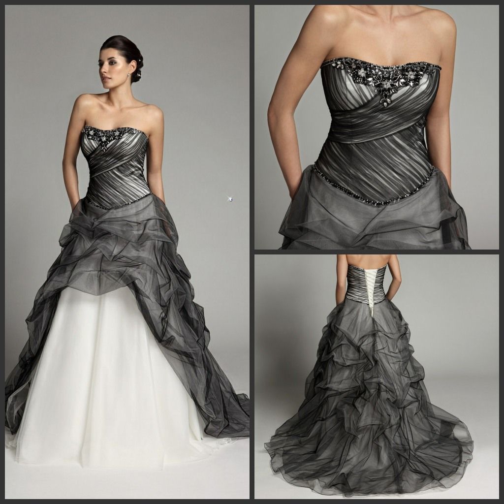 bridal gowns with color accents