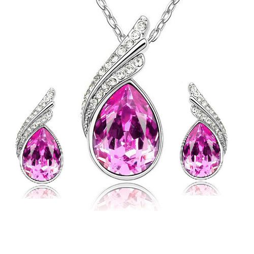 Jewelry Set Wholesale Austrian Crystal Necklace Piaoye To Leaf