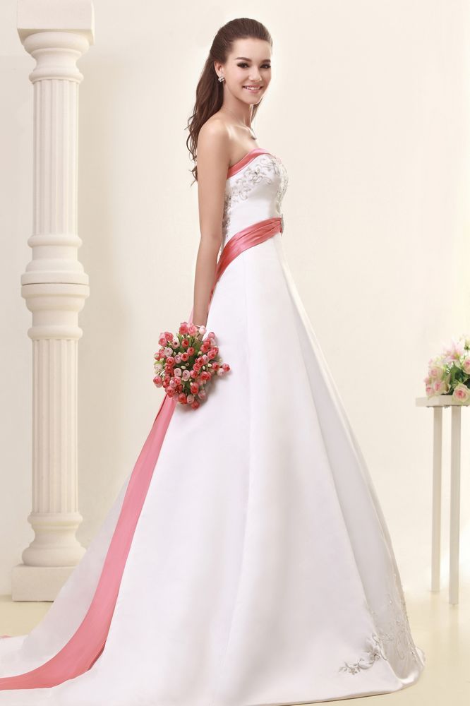 bridal gowns with color accents