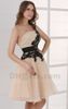 2015 Sexig Mini A Line Lace Champagne Homecoming Dresses One Shoulder Peated Sequin Dresses MZ0499277346