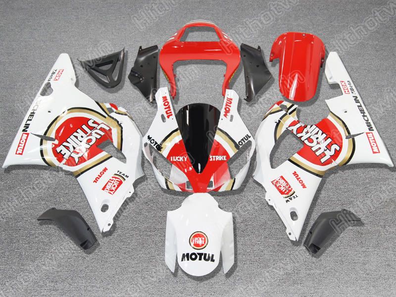 Red Lucky Strike ABS Bodywork för YZF R1 2000 2001 YZF1000 00 01 YZFR1 1000 YZF-R1 00-01 Motorcykelkroppssats