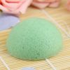 50 pcs/lot 4 colors Semicircular 100%Natural Green Tea Konjac Facial Sponge Facial Wash Cleaning Puff