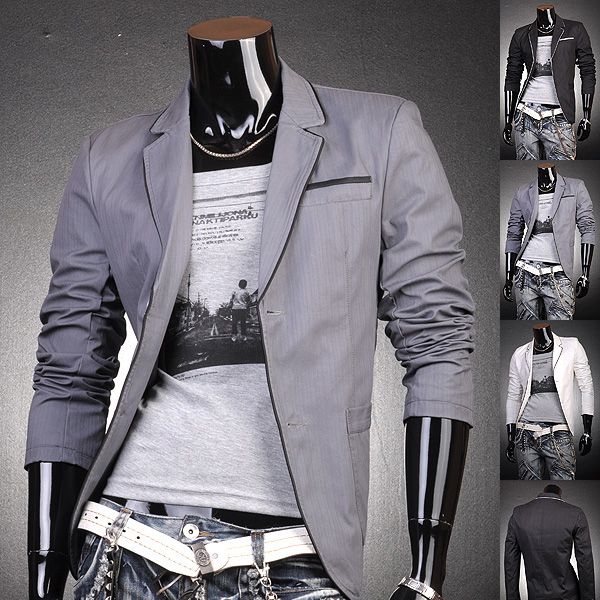 Mens Stylish Casual Jacket Coat Shirts Blazer Black/Gray/Purple New S M L Xl 8922 Cheap Mens Jackets And Coats Fashionable Mens Jackets From Jeansianshop, ...