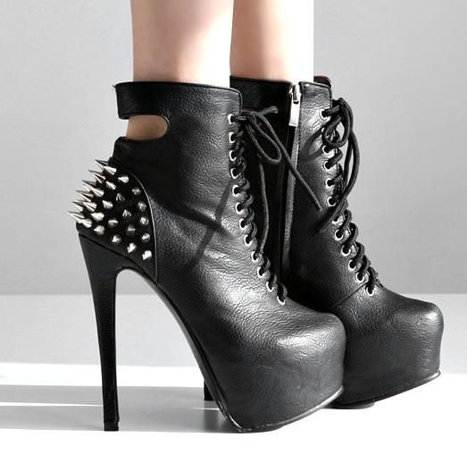 spiked heel booties