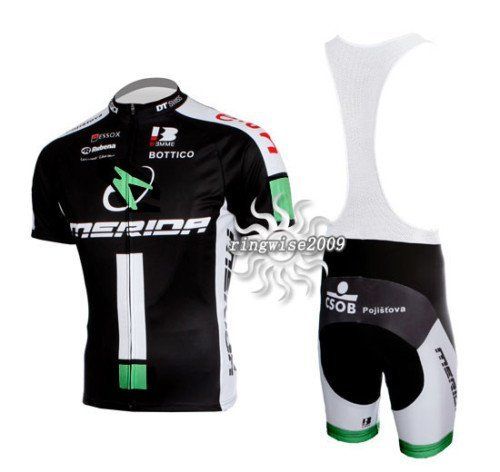 

CYCLING WEAR SHORT SLEEVE CYCLING JERSEY + BIB SHORTS 2010 MERIDA BLACK SET SIZE:XS-4XL M048, Black;red