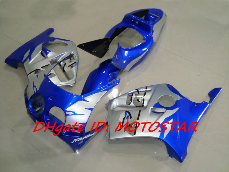 Blå silver karosseri för Honda CBR250RR MC19 1987 1989 CBR 250 RR 87 88 89 CBR250 Fairing Kit