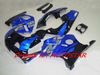 Gratis Custom Blue Black Bodywork för Honda CBR250RR MC19 1987 1989 CBR 250RR 87 88 89 CBR250 Fairing Kit