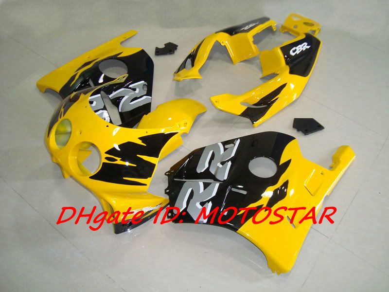 H22 Gul Fairings Kit för Honda CBR250RR MC22 1991-1998 CBR 250RR CBR250 91 92 93 94 Kroppsarbete