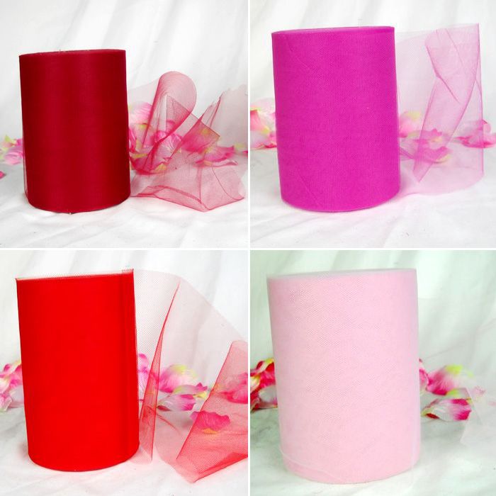 Red Pink Tulle Roll Spool 6x100 Yard Tutu Wedding Gift Bow Bridal