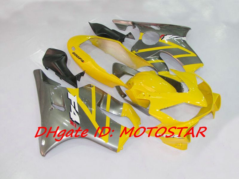 Желтый серый комплект кузова для HONDA CBR600F4i 2004-2007 CBR600 F4i 04 05 06 07 CBR 600 полный обтекатели