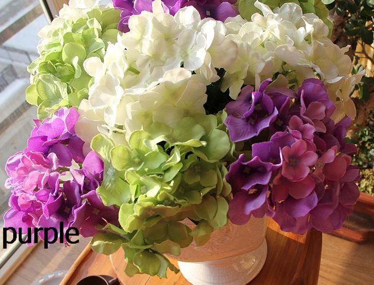 실크 싱글 스템 수국 인공 꽃 수국 핀쿠션 DIY 웨딩 꽃가루 액세서리 6787870에 대한 Laurustinus 꽃