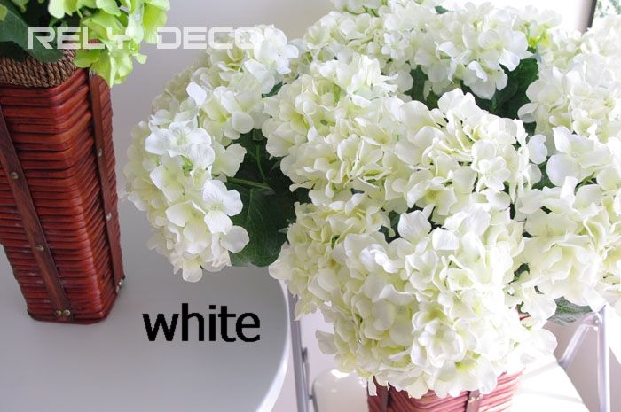 Silk Single Stem Hydrangea Artificial Flowers Hydrangeas Pincushion Laurustinus Flower for DIY Wedding Bouquet Accessori6787870