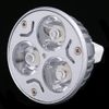 100PCS 12V 3W 3 * 1W MR16 GU5.3 Vit LED-lampa LED-lampa Lampa Spotlight Spotlampa via DHL FedEx