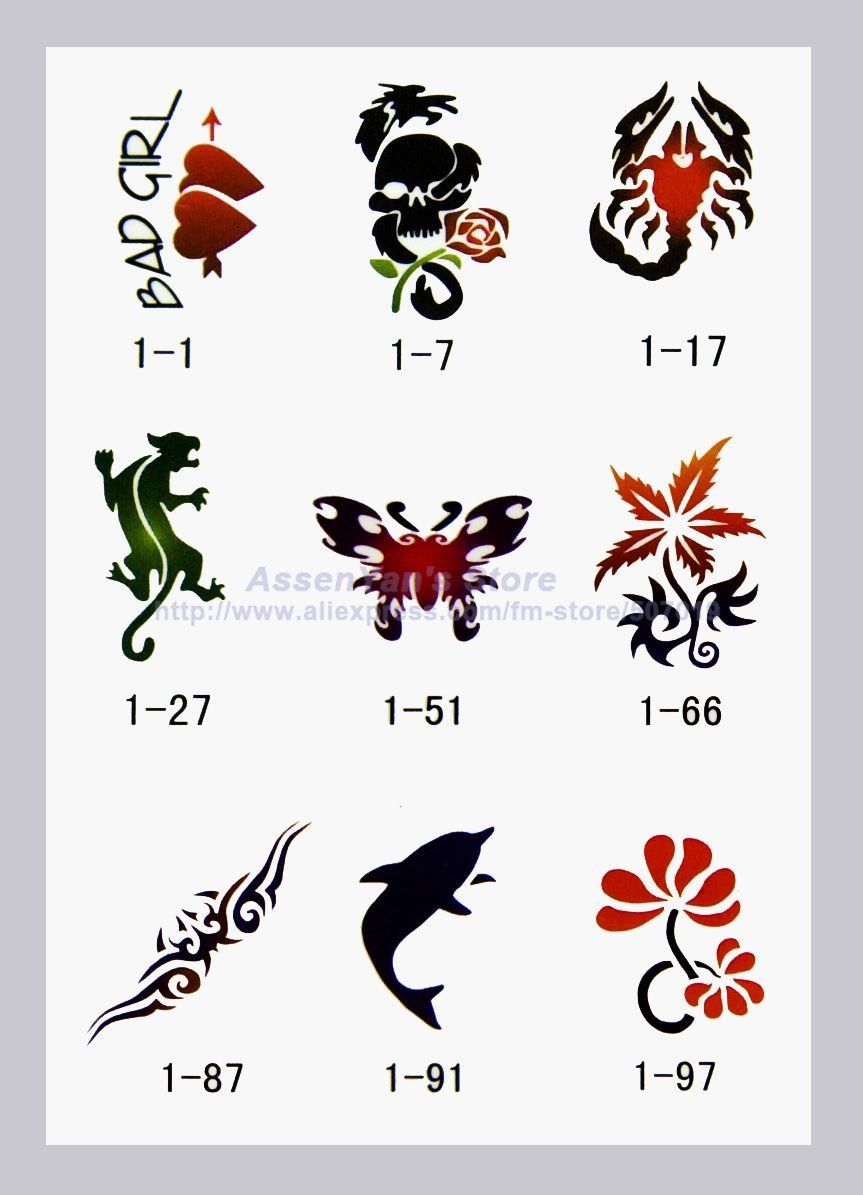 2020 Temporary Airbrush Tattoo Stencils Book Template Booklet 1 100 Designs From Sarko, $49.70 ...
