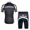 Cyklingslitage Blackwhite Kortärmad Cykling Jersey + Shorts 2012 Merida Set Storlek: XS-4XL M042