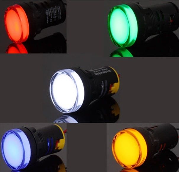 15x22mm DC 12V Mixed Red Green Blue Yellow White LED Indicator Light