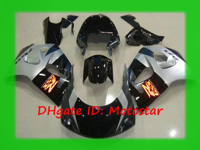 Zilver zwart stroomlijnkappen voor SUZUKI GSXR 600 750 SRAD 1996 1997 1998 1999 2000 GSXR600 GSXR750 96 97 98 99