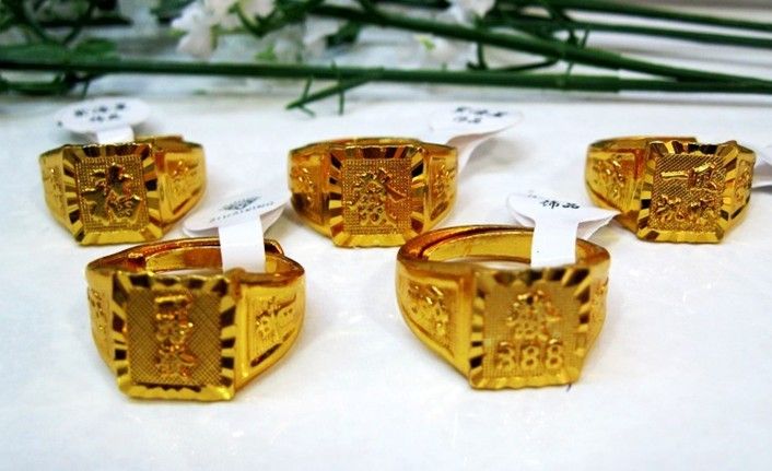 50pcs* Alloy with gold plating Men's gold rings mixed style gold ring fashion gold ring