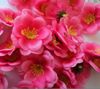 500pcs 5,5 cm silke blomma huvuden konstgjorda persika blommar simulering blommor fem färger för DIY brudbukett