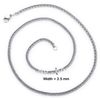 Collana a catena doppia in acciaio inossidabile 316L con larghezza 2,0 mm/2,5 mm/3,0 mm (18"-24" pollici)