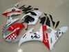 Rood wit ABARTH stroomlijnkappen voor YAMAHA 2003 2004 YZF-R6 YZFR6 03 04 YZF R6 YZF600 carrosserie kuip kit