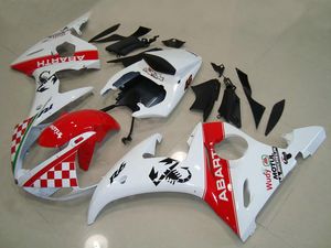 Carene ABARTH bianco rosso per YAMAHA 2003 2004 YZF-R6 YZFR6 03 04 Kit carenatura carrozzeria YZF R6 YZF600