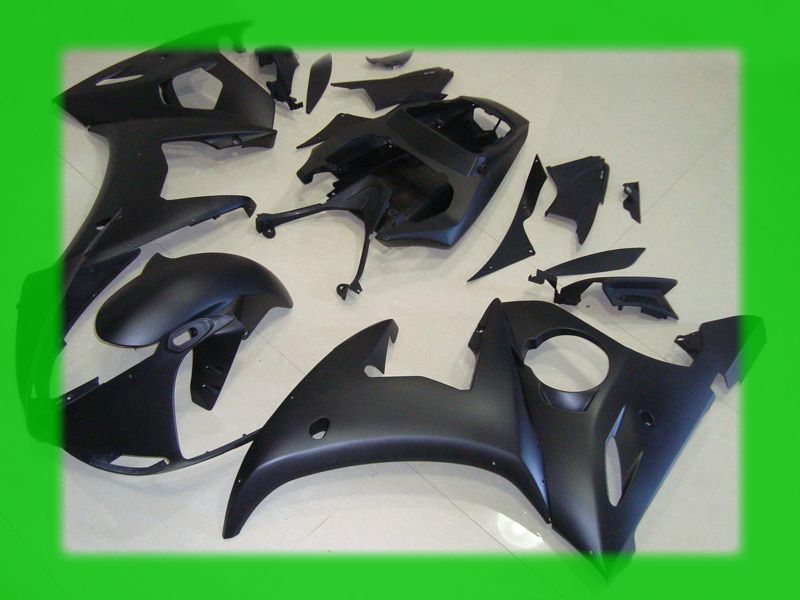 All Matte Flat Black för Yamaha 2003 2004 YZF-R6 YZFR6 03 04 YZF R6 YZF600 DIY Bodywork Fairing Kit