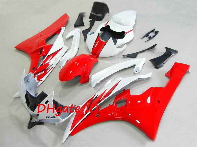 Red white for YAMAHA 2006 2007 YZF-R6 fairings kit YZFR6 06 07 YZF R6 YZF600 bodywork