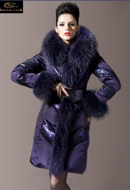 feather long coat