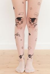 ¡CALIENTE! Calcetines Tatuaje Atractivas De Manera Transparente Panti Medias De Polainas Del Gato Del Ala De 5,86 € DHgate