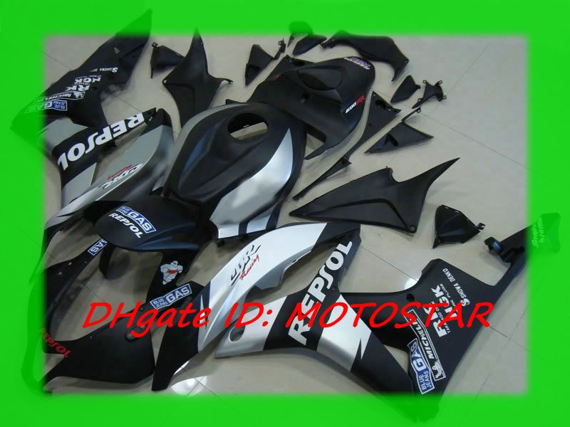 Flache schwarze REPSOL-Spritzgussform für Honda 2007 2008 CBR600RR CBR 600RR F5 07 08 CBR600 Verkleidungsset