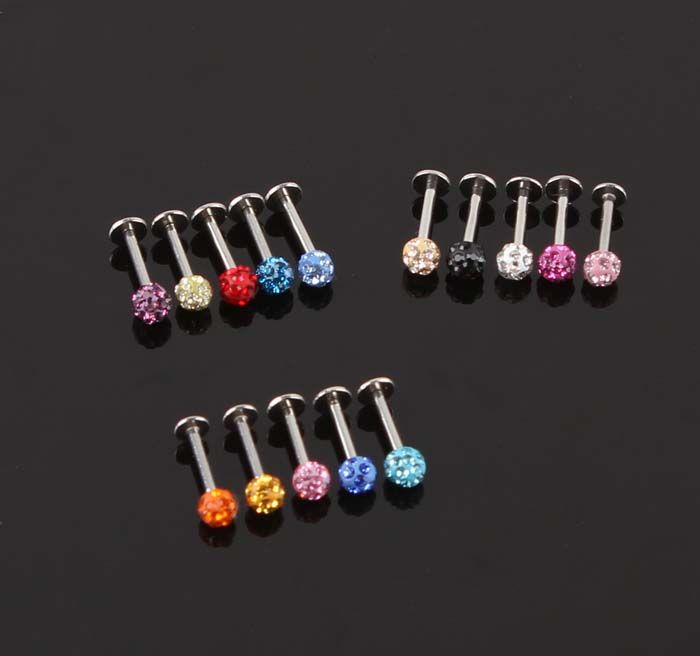2021 Labret Piercing Rhinestone Labret Lip Rings Womens Labret Stud Lip Bars Body Piercing