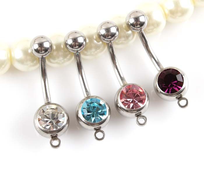 Body Jewelry Surgical 316L Steel Navel Ring Belly Button Ring Add You Own Charm Accessory,From