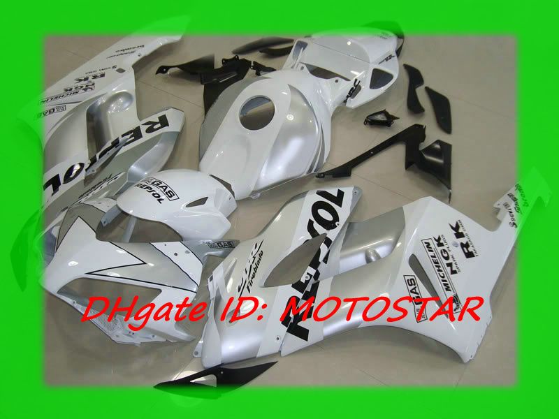 CBR1000RR 2004 2005 CBR 1000RR CBR 1000 04 05 Road Racing Fairingsのための白/シルバーレストラン射出成形フェアリングキット