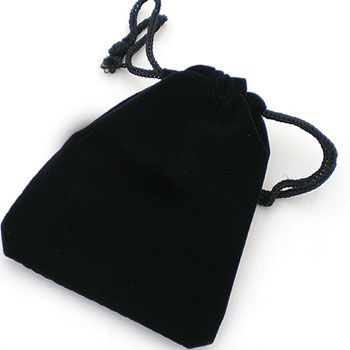 black velvet drawstring bag