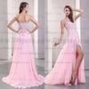 2021 Bambino rosa A-line lunghezza del pavimento cristalli perline Sweetheart Chiffon Prom Dress Dresser Designer Designer Dresses PD172