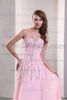 2021 baby rosa a-line golv längd kristaller pärlor älskling chiffong prom klänning designer tillfälle klänningar pd172