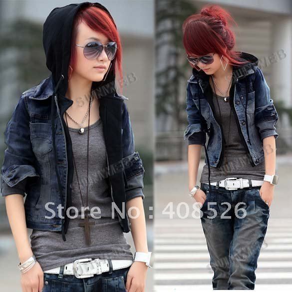 jean jacket hoodie women's