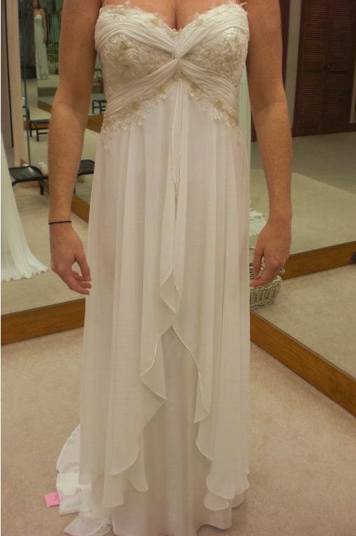Cheap Chiffon A Line Beach Wedding Dress Sweetheart Floor Length Beaded