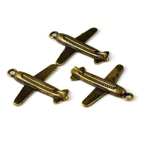 20pcs antique bronze air plain jewelry charms for DIY jewelry making charm accessories 1.38 x1.26 inch PT-715-image-151226586
